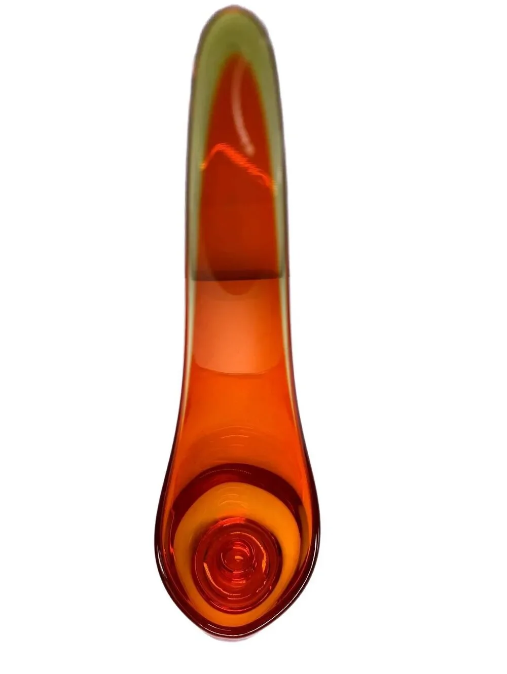 VTG MCM Viking Art Glass Epic Taperglow Amberina Orange Taper Candle Holder 16